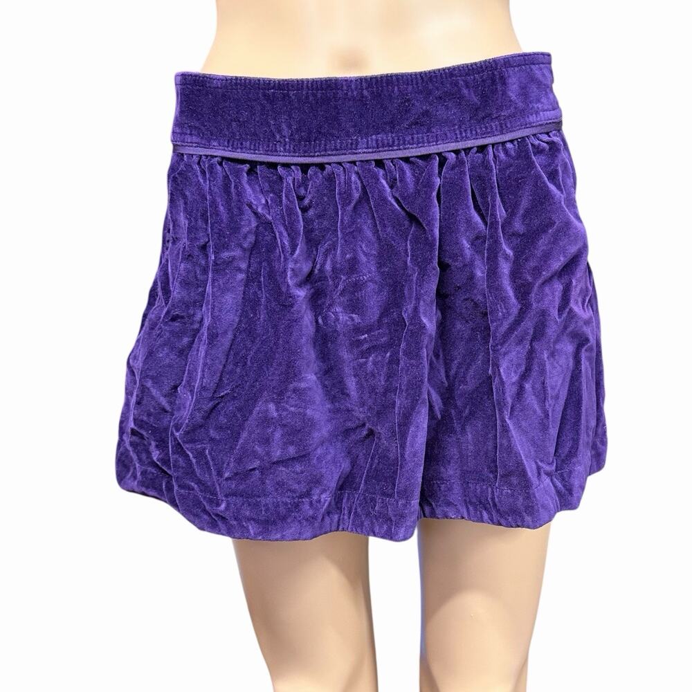 Aeropostale Womens Purple Velvet Mini Skirt Sz S Pockets Side Zip Y2K